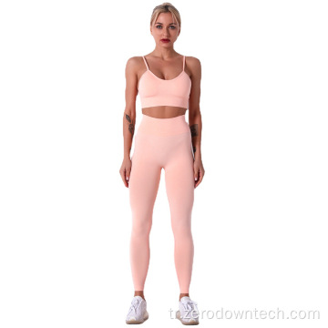 fitness koşu sporları yoga kıyafetleri iki parçalı takım elbise